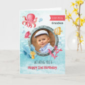 Kleinzoon's foto Verjaardag Nautisch Wenskaart Kaart (Gele Bloem)