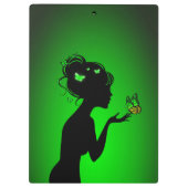 Klembord De vrouw groene vlinders (Achterkant)