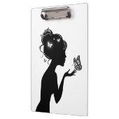 Klembord De vrouw witte vlinders (Links)