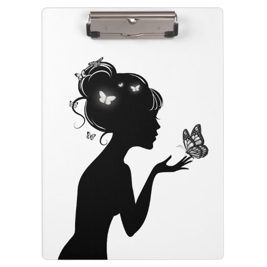 Klembord De vrouw witte vlinders (Voorkant)
