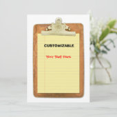 Klembord en papier aanpassen kaart (Staand voorkant)