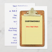 Klembord en papier aanpassen kaart (Voorkant / Achterkant)