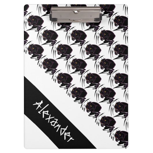 Klembord/hoekzwart panter klembord (Voorkant)