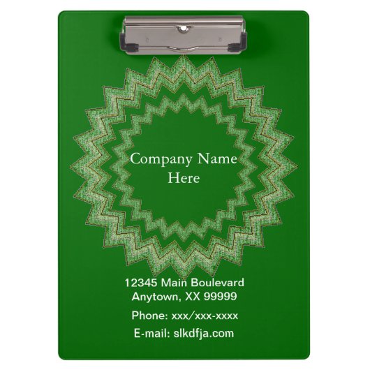 Klembord - Medallion met bedrijfsinformatie (Voorkant)