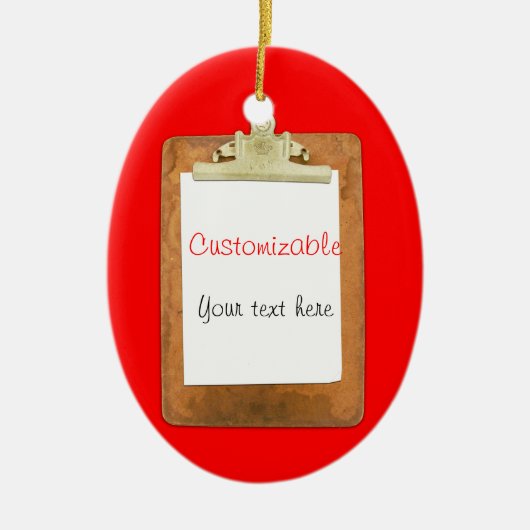 Klembord met gewoon witboek keramisch ornament (Voorkant)