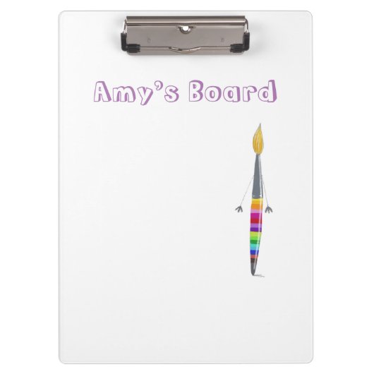 Klembord met poly de illustratie van het penseel v (Voorkant)