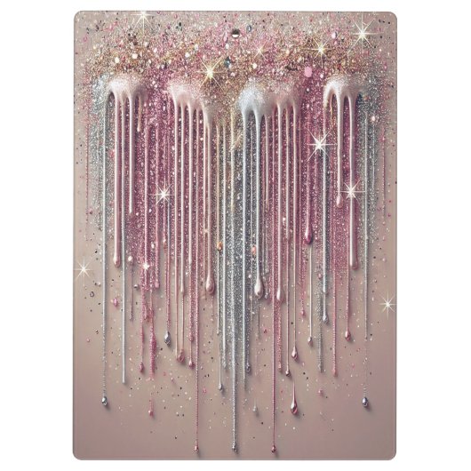 Klembord met roze glitterwimpers (Achterkant)