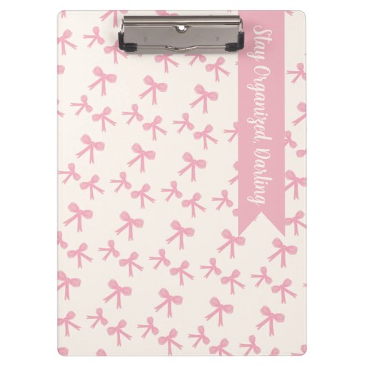 Klembord met Roze Strik Droom (Voorkant)