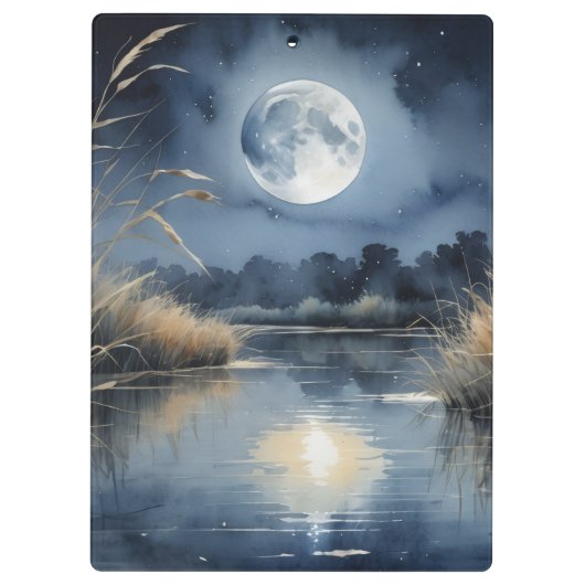 Klembord – Moonlit Lake Landscape Design (Achterkant)