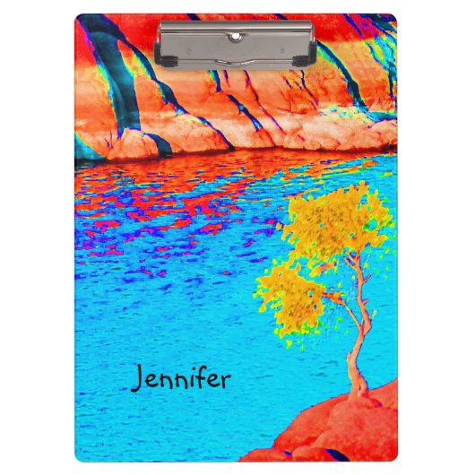 Klembord, persoonlijke, kleurrijke landschapscène klembord (Voorkant)