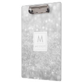 Klembord - Silver Glitter Initiaal Name (Links)