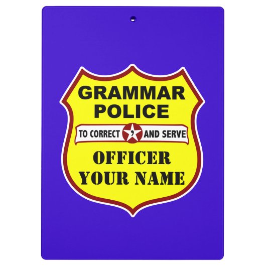  klembord van de politie van Grammar (Achterkant)