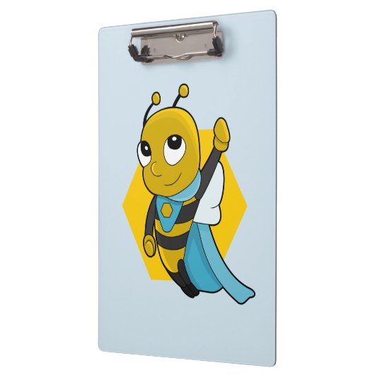 Klembord voor superheld bijencartoon (Links)