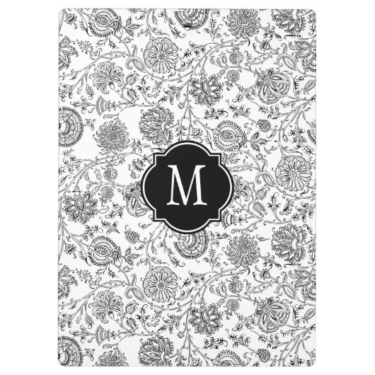 Klembord voor zwart-wit Floral (Achterkant)