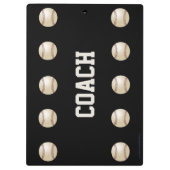 Klembord, zwart, Baseball Coach Klembord (Achterkant)