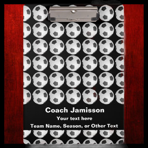 Klembord zwart met Voetbal Patroon voor coach