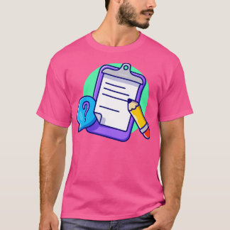 Klembordpapier en potlood t-shirt