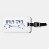 Klemhaak voor klimmen op Devil's Tower Bagagelabel (Voorkant horizontaal)