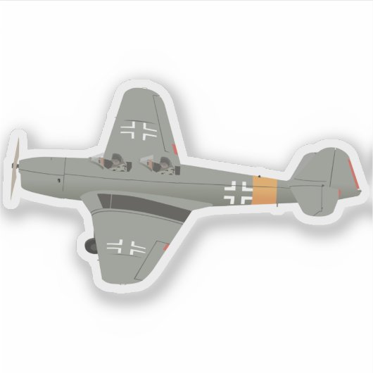 Klemm Kl 35 Duits WW2-vliegtuig Sticker (Voorkant)