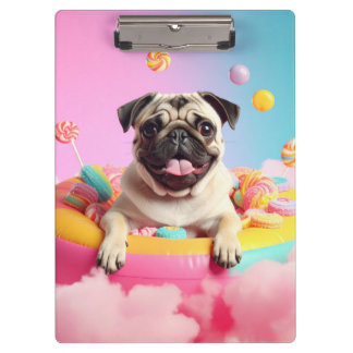 Klemmbrett – Süßer glücklicher Mops  Klembord