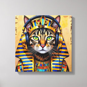 KLEOPATRA KONINGIN VAN DE NIJL-BENGALEN KAT CANVAS AFDRUK