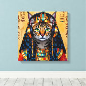 KLEOPATRA KONINGIN VAN DE NIJL-SERVAL 2 CANVAS AFDRUK (Insitu (Houten vloer))