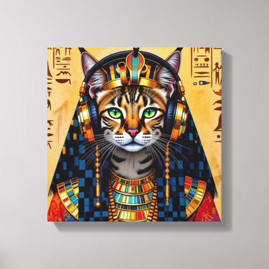 KLEOPATRA KONINGIN VAN DE NIJL-SERVAL 2 CANVAS AFDRUK (Voorkant)