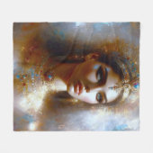 Kleopatra Porträt in Goldener Majestät Fleece Deken (Voorkant (Horizontaal))