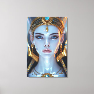 Kleopatra Schönheit – Bemalte Porzellan Figur Canvas Afdruk