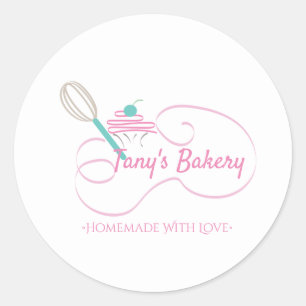 Klep Cupcakes Wervel Thuisbakkery Ronde Sticker