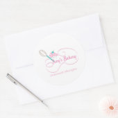 Klep Cupcakes Wervel Thuisbakkery Ronde Sticker (Envelop)