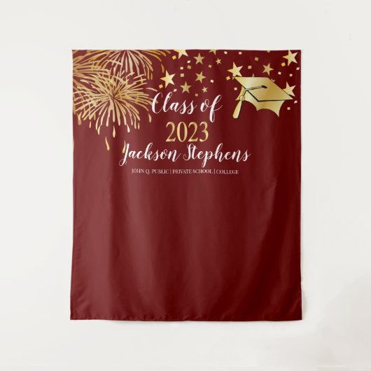 Klep Fireworks Graduation Cap - Tassel Class of 20 Wandkleed (Voorkant)