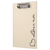 Klepbord met hart en naam script aangepast cadeau klembord (Links)