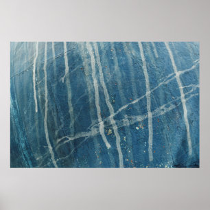 Klepfoto van blauwe wandverf poster