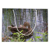 Klepfoto van een eend groot cadeauzakje (Achterkant)