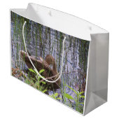 Klepfoto van een eend groot cadeauzakje (Achterkant Gekanteld)