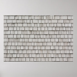 Klepfoto van grijze dakgordels poster