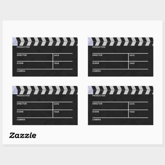 klepplankbioscoop rechthoekige sticker (Vel)