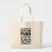 Kleptomaniac Pun Grote Tote Bag (Voorkant)