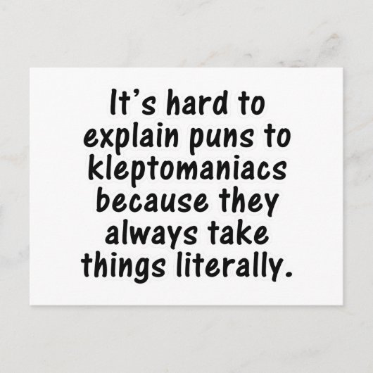 Kleptomaniakun Briefkaart (Voorkant)