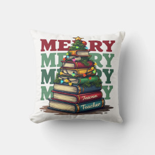 Kleren Cadeau   Prettig Kerstfeest Docenten Boeken Kussen