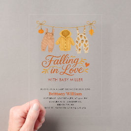Kleren voor Herfst Babys Baby Shower Verliefd Word Acryl Uitnodigingen