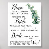 Klerenhanger Eucalyptus Bruidsdouche Spel Bord Poster (Voorkant)