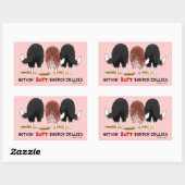 Kleugens rond knoppen rechthoekige sticker (Vel)