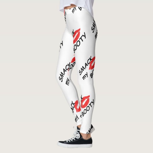 Kleun mijn lach, kinky design met rode lippen leggings (Links)
