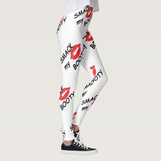 Kleun mijn lach, kinky design met rode lippen leggings (Rechts)