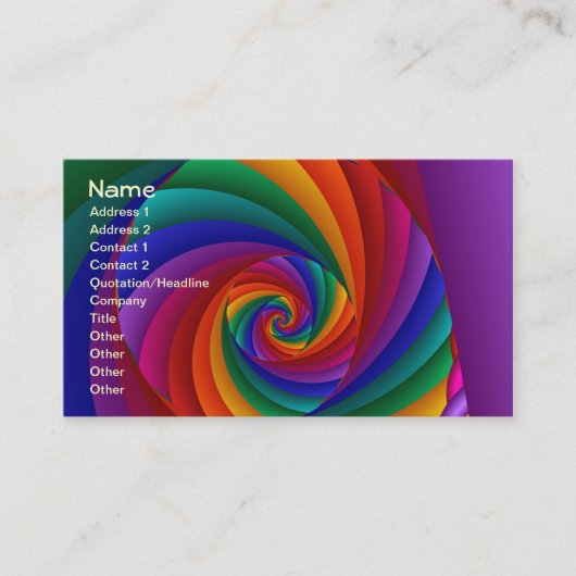 Kleur 6 Koel Moderne Abstracte Kunst Visitekaartje (Voorkant)
