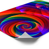 Kleur 7 Cool Modern Abstract Fractal Art Poster (Hoek)