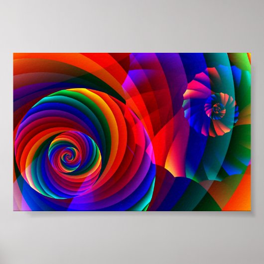 Kleur 7 Cool Modern Abstract Fractal Art Poster (Voorkant)