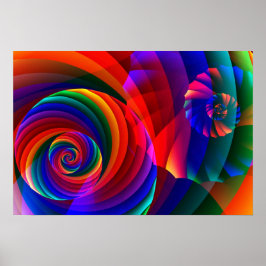 Kleur 7 Cool Modern Abstract Fractal Art Poster